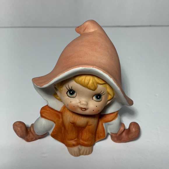 VTG Homco Pixie Elves Whimsical Bisque Figurines Colorful Set Of 3 Pixie Elves - Picture 9 of 16